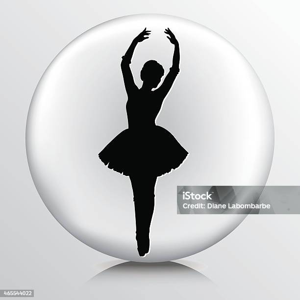 Ilustración de Icono Negro Redondo Con Pirueta Ballerina En Tutu Silueta y más Vectores Libres de Derechos de 2015