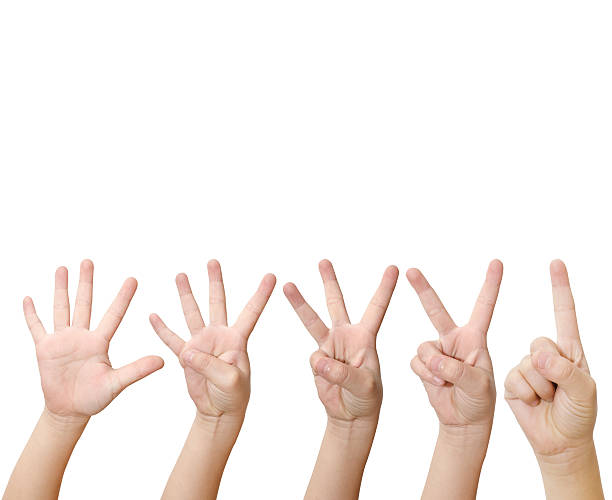 istock Isolated child hand shows the number one, two, three, 465544850