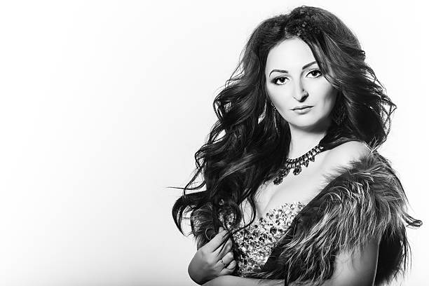 istock Brunette in fashionable dress 465544876