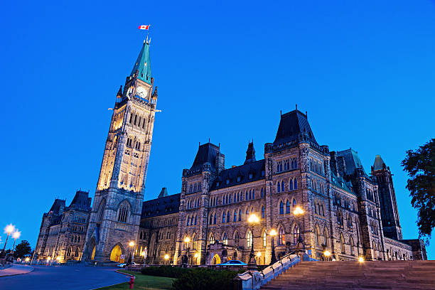 canadá edifício do parlamento em ottawa - parliament hill imagens e fotografias de stock