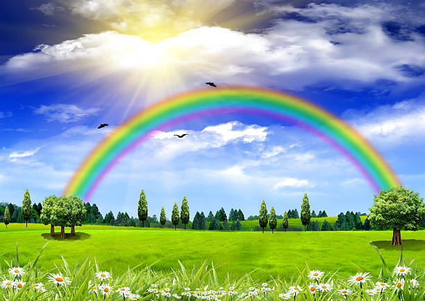 istock green grass and the blue sky 465545528