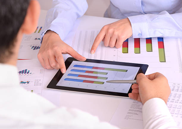 istock Working with tablet pc at business meeting 465545759