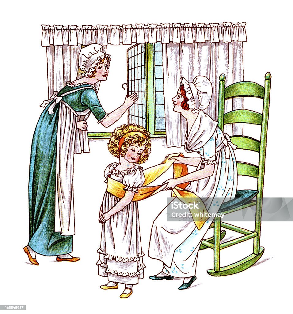 Regency época de mujeres y de niños - Ilustración de stock de Anticuado libre de derechos
