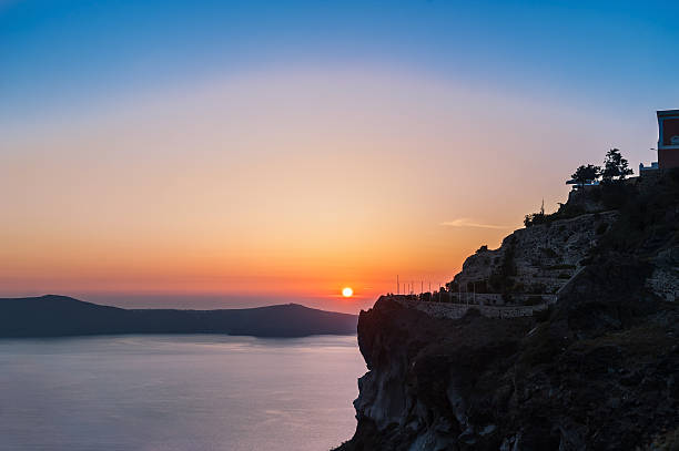 istock Beautiful sunset on Santorini island, Greece 465546080