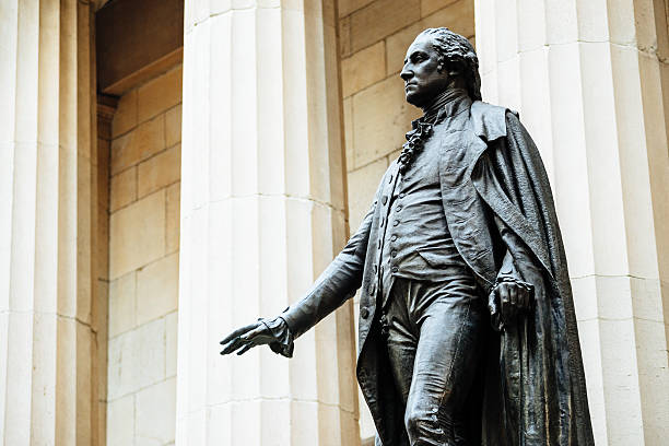 george washington statua di wall street - wall street finance stock market power foto e immagini stock