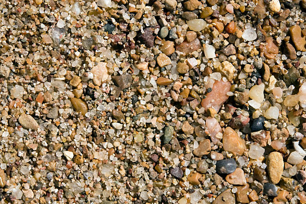 Sand and pebbles stock photo