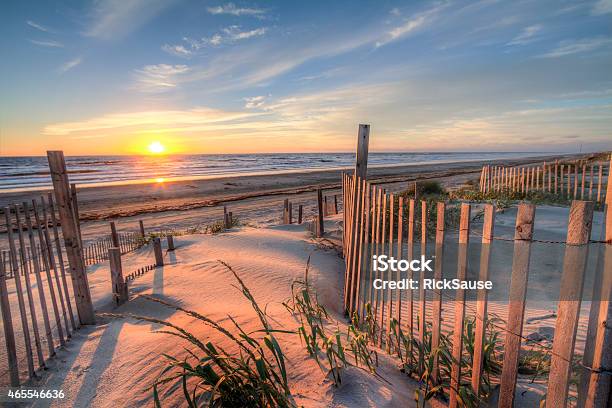 Outer Banks Beach At Sunrise From The Sand Dunes Stock Photo - Download Image Now - Beach, Outer Banks - North Carolina, North Carolina - US State