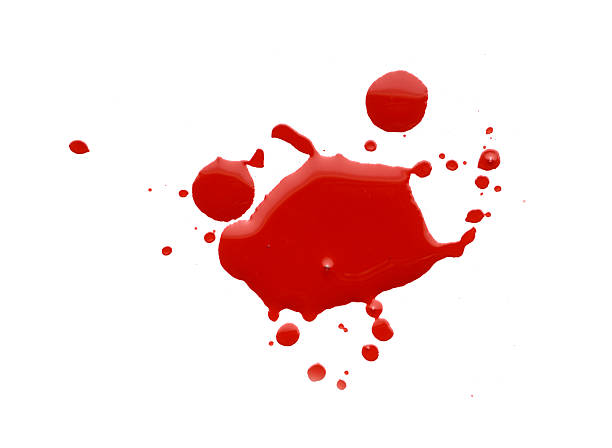 istock drops of red paint on white background 465548283