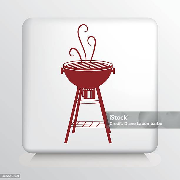 Ilustración de Square Icono Con Marrón Bbq Grill Para Fumadores y más Vectores Libres de Derechos de 2015 - 2015, Barbacoa - Comida, Conexión