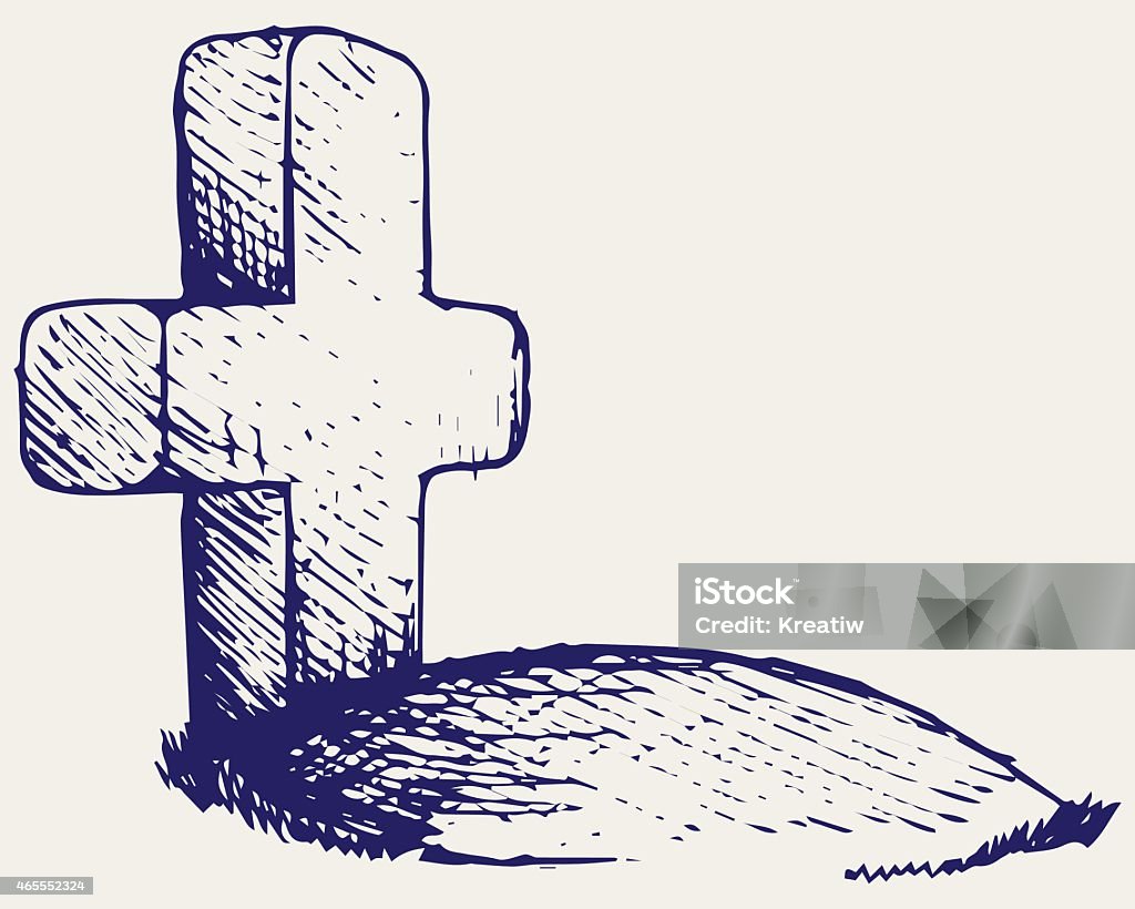 Grave with a cross Grave with a cross. Doodle style 2015 stock vector