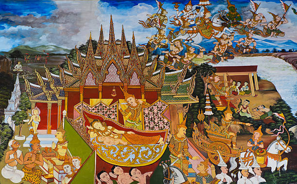 istock Traditional Thai mural painting 465553385