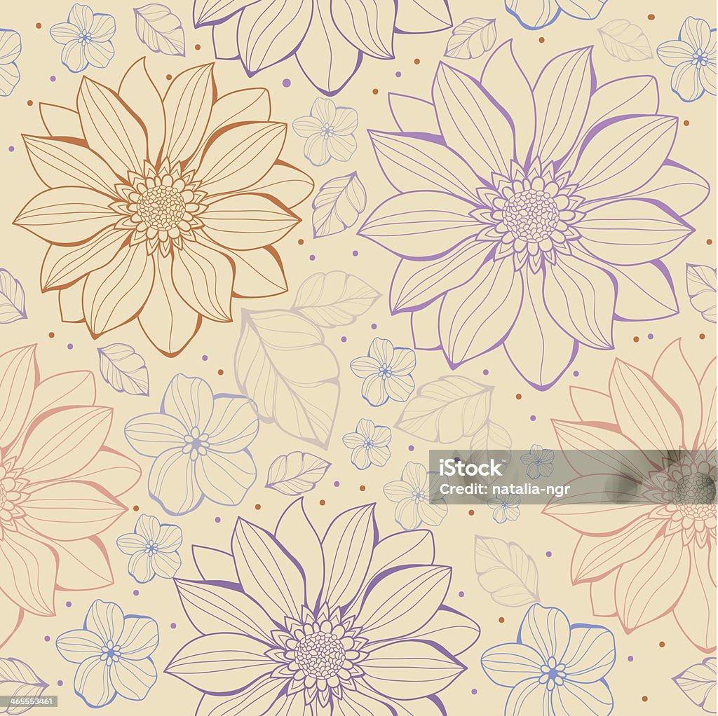 Vector floral seamless pattern - arte vectorial de Anticuado libre de derechos