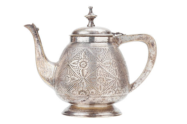 istock retro silver teapot, jug isolated on white 465555173