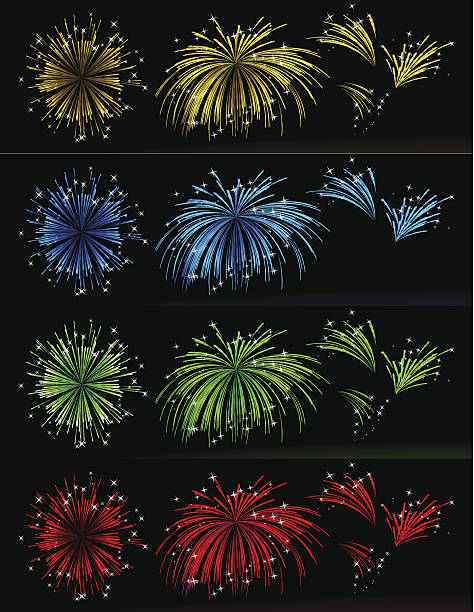 illustrazioni stock, clip art, cartoni animati e icone di tendenza di sfondo astratto, fuochi d'artificio - firework display pyrotechnics celebration fourth of july