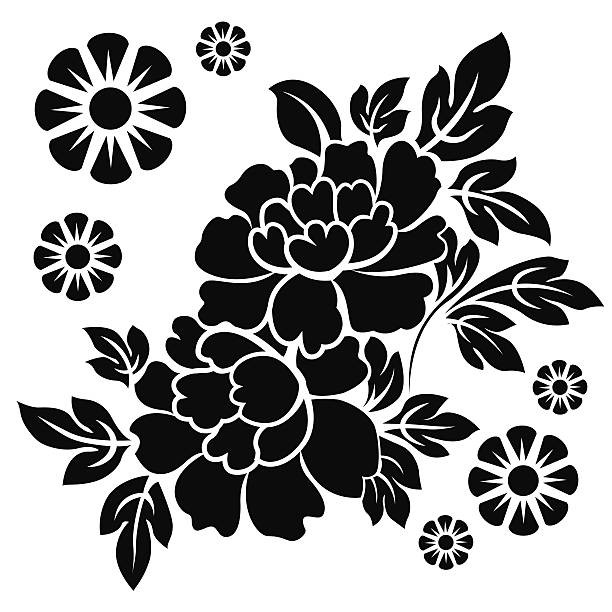 ilustraciones, imágenes clip art, dibujos animados e iconos de stock de flores vector - silhouette beautiful flower head close up