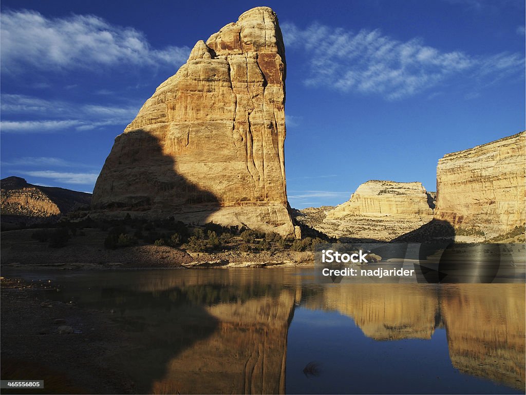 Steamboat Rock en la confluencia de los ríos Yampa y verde - Foto de stock de Río Yampa libre de derechos