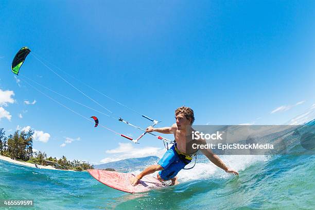 Kite Surfing Stock Photo - Download Image Now - Kiteboarding, Kiteboard, Men