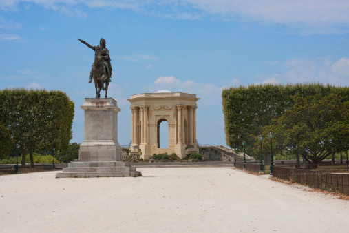 View on the Peyrou Royal Square in Montpellier, France