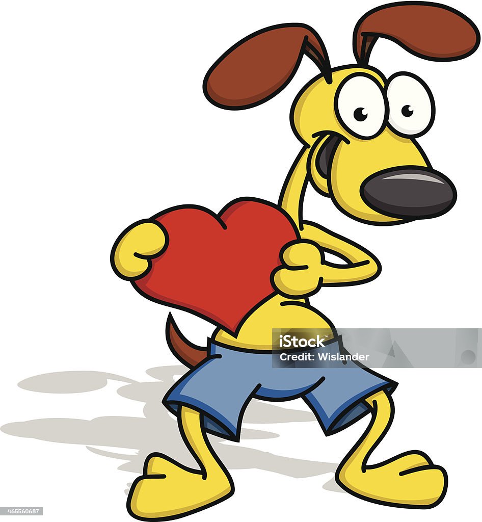 Cachorro con corazón - arte vectorial de Amor - Sentimiento libre de derechos