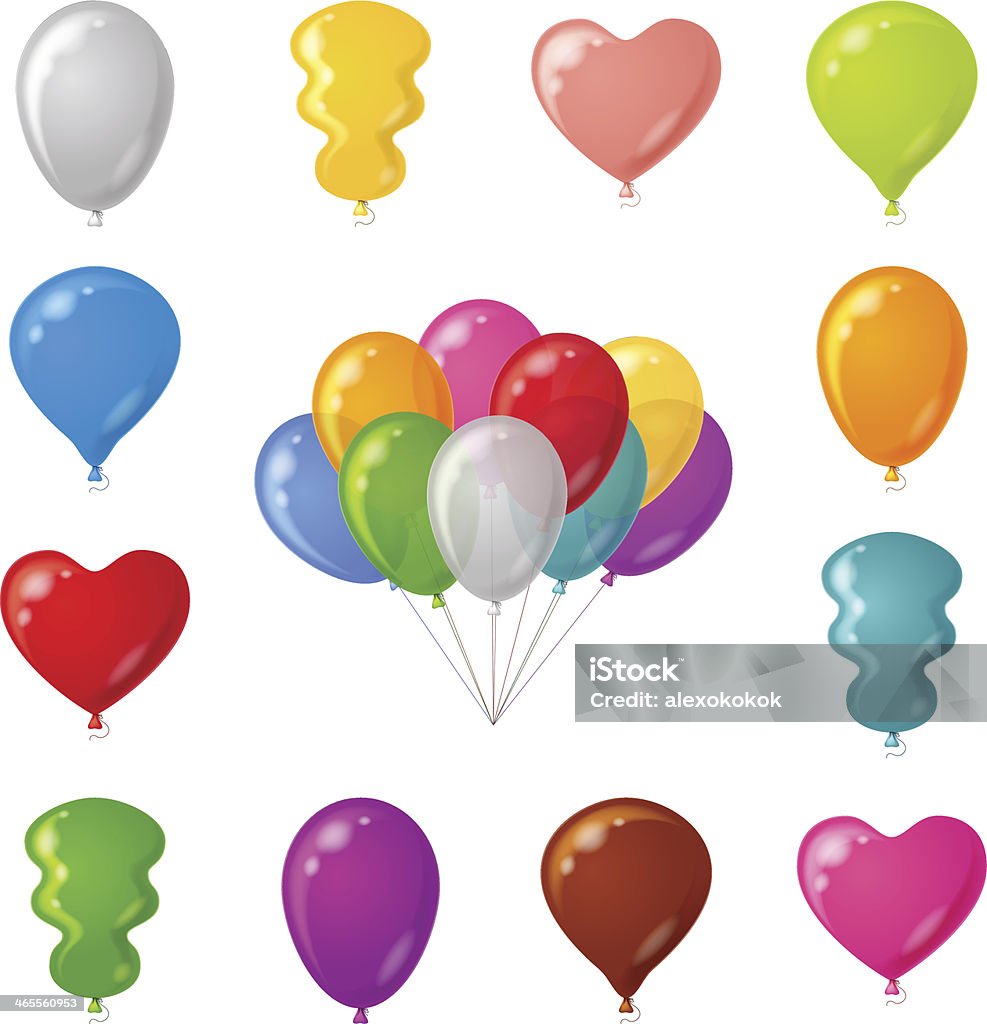Świąteczny zestaw Balony, - Grafika wektorowa royalty-free (Balon)