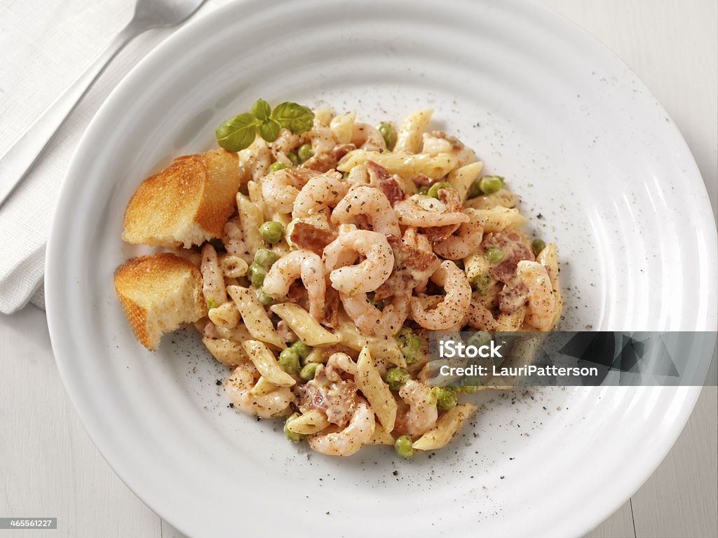 Camarón Carbonara - Foto de stock de Pescado y mariscos libre de derechos