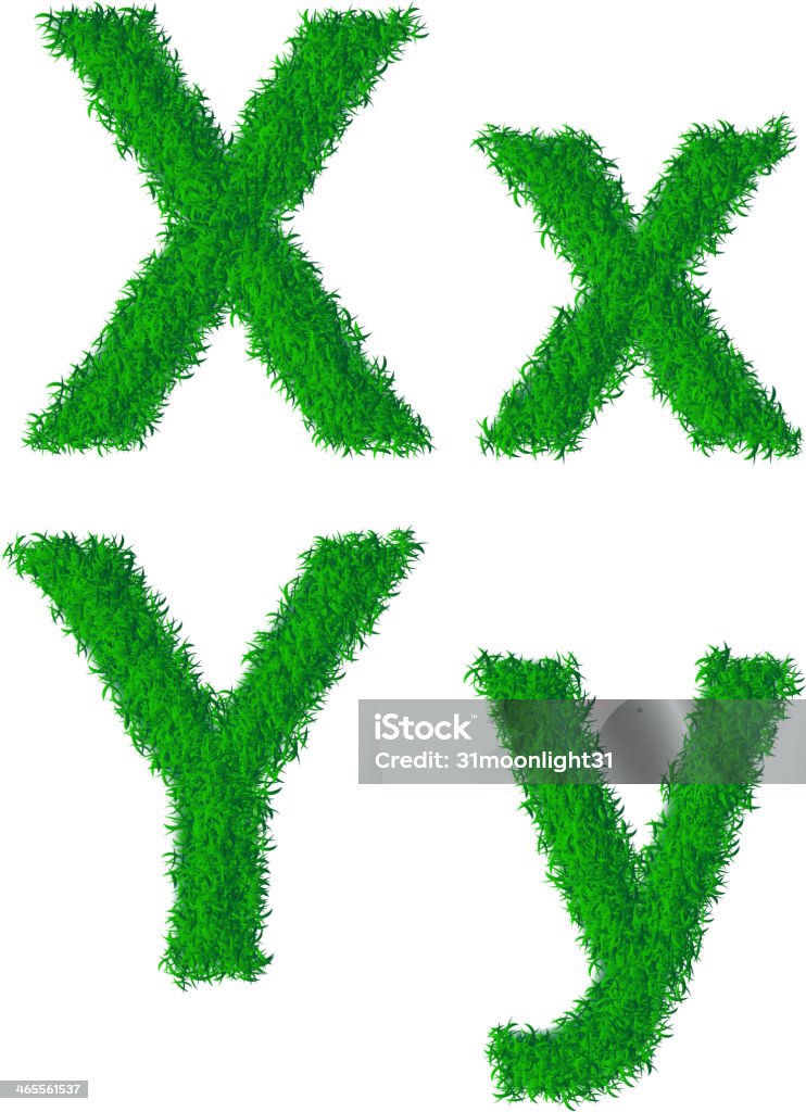 Verde hierba alfabeto - arte vectorial de Abstracto libre de derechos