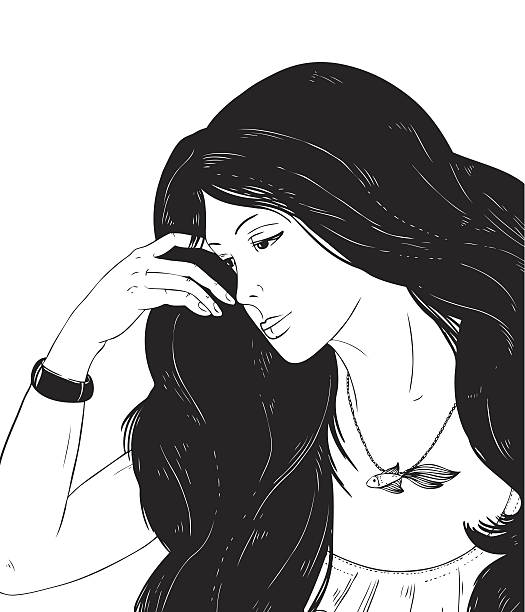 istock beautiful girl with long hair and fish pendant 465561711