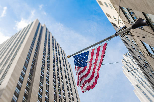 istock american flag on manhattan 465561861