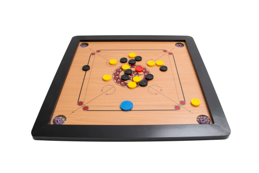 Carrom board game angle view
