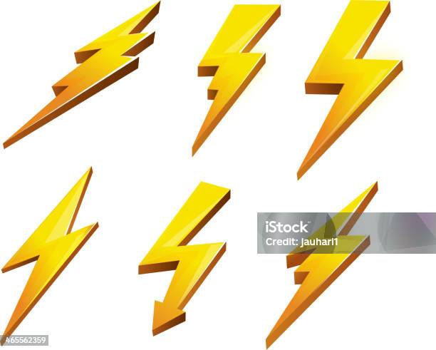 Lightening Bolt Set Stock Illustration - Download Image Now - Battery, Bolt - Fastener, Cable