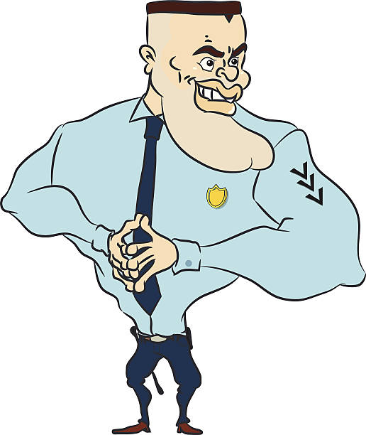 ilustrações de stock, clip art, desenhos animados e ícones de homem de polícia - police officer security staff honor guard