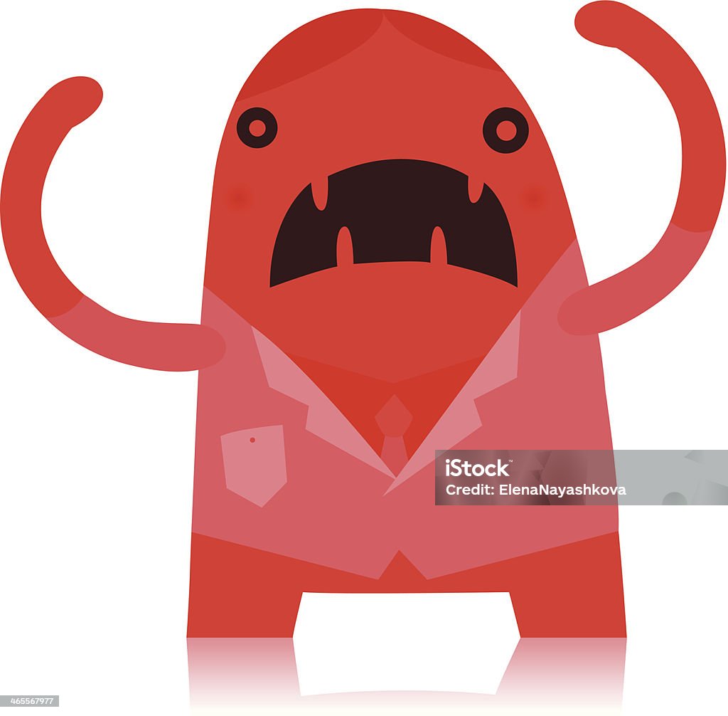 Angry rojo Empleada de oficina Monster - arte vectorial de Animal libre de derechos