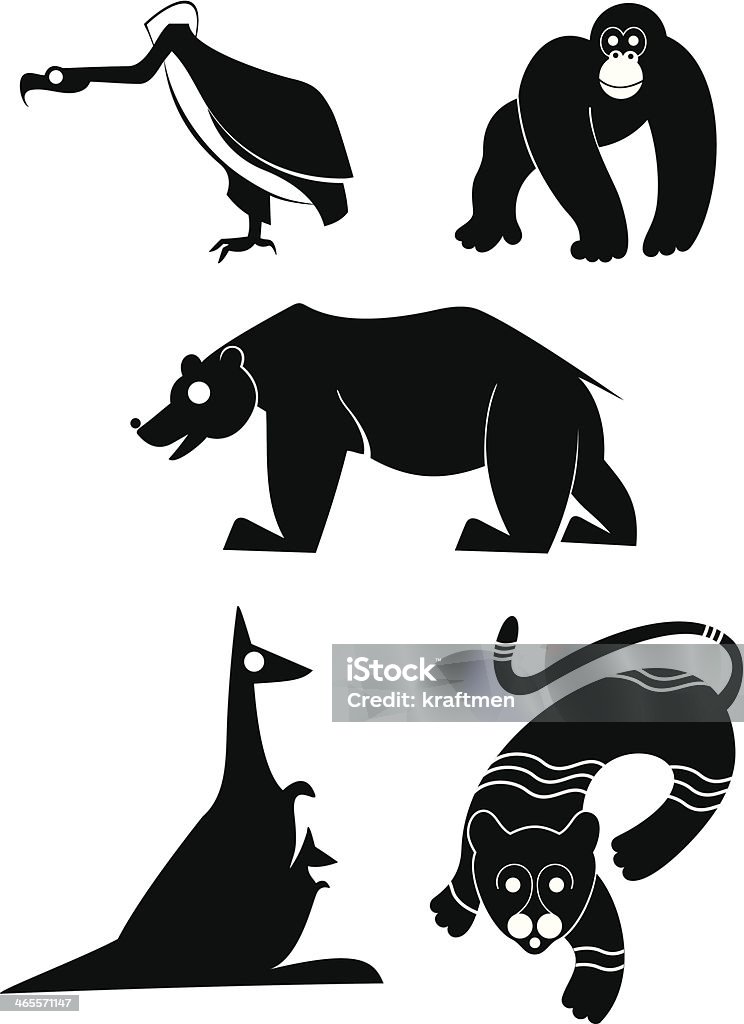Œuvres d'art originales de silhouettes d'animaux - clipart vectoriel de Afrique libre de droits