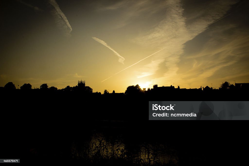 Pôr do sol ao longo de Chester - Royalty-free Alto-Contraste Foto de stock