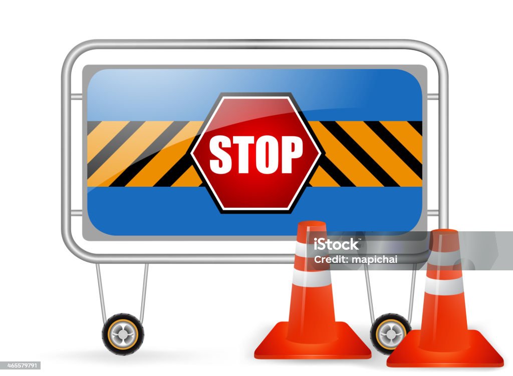 Barrière de signalisation stop - clipart vectoriel de Acier libre de droits