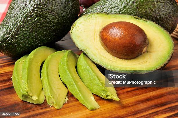 Avocado Slices Stock Photo - Download Image Now - Avocado, Slice of Food, Cutting Board