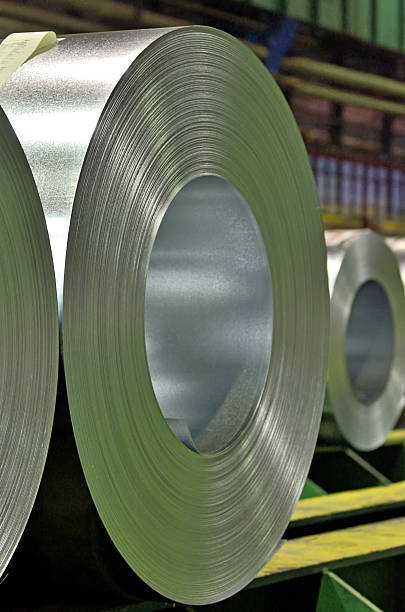 istock Huge rolls of tinplate galvanized in the factory 465581521