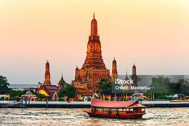 Wat Arun Temple Bangkok Thailand Stock Photo - Download Image Now - Bangkok, River, Wat Arun