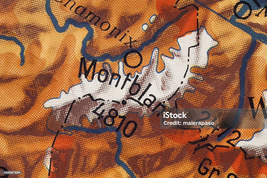 Mont Blanc. Old map. - Zbiór zdjęć royalty-free (Alpinizm)