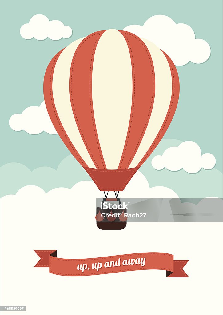 Hot Air Balloon Vintage Graphic An illustration of a hot air balloon. Hot Air Balloon stock vector