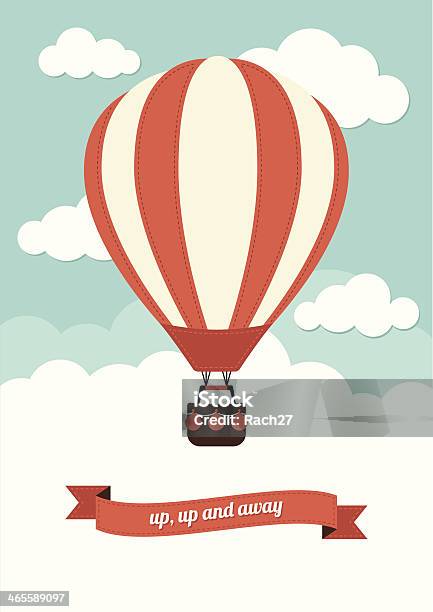 Hot Air Balloon Vintage Graphic Stock Illustration - Download Image Now - Hot Air Balloon, Old-fashioned, Illustration