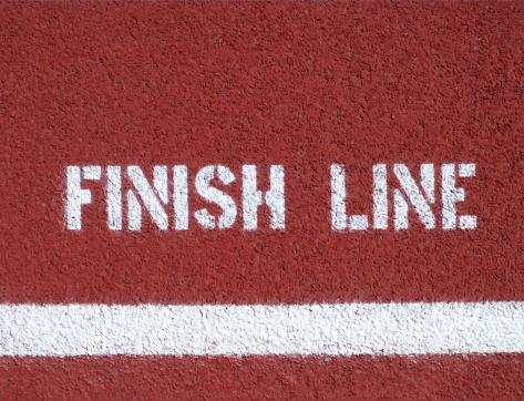 Finish line - sign on the running track