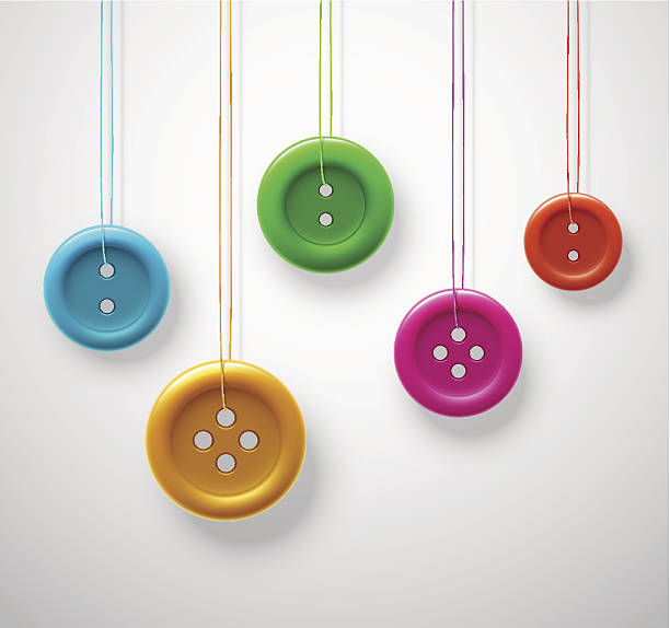 Colorful sewing buttons vector art illustration