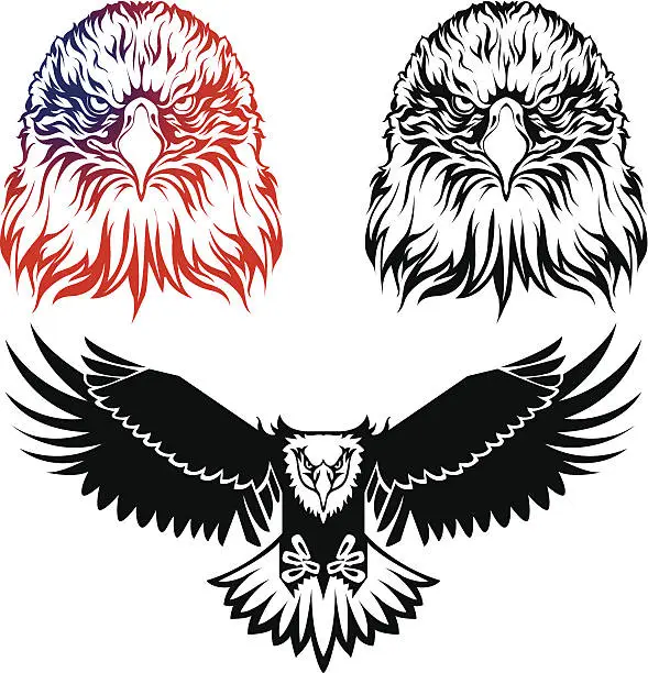 Vector illustration of Eagle logo set