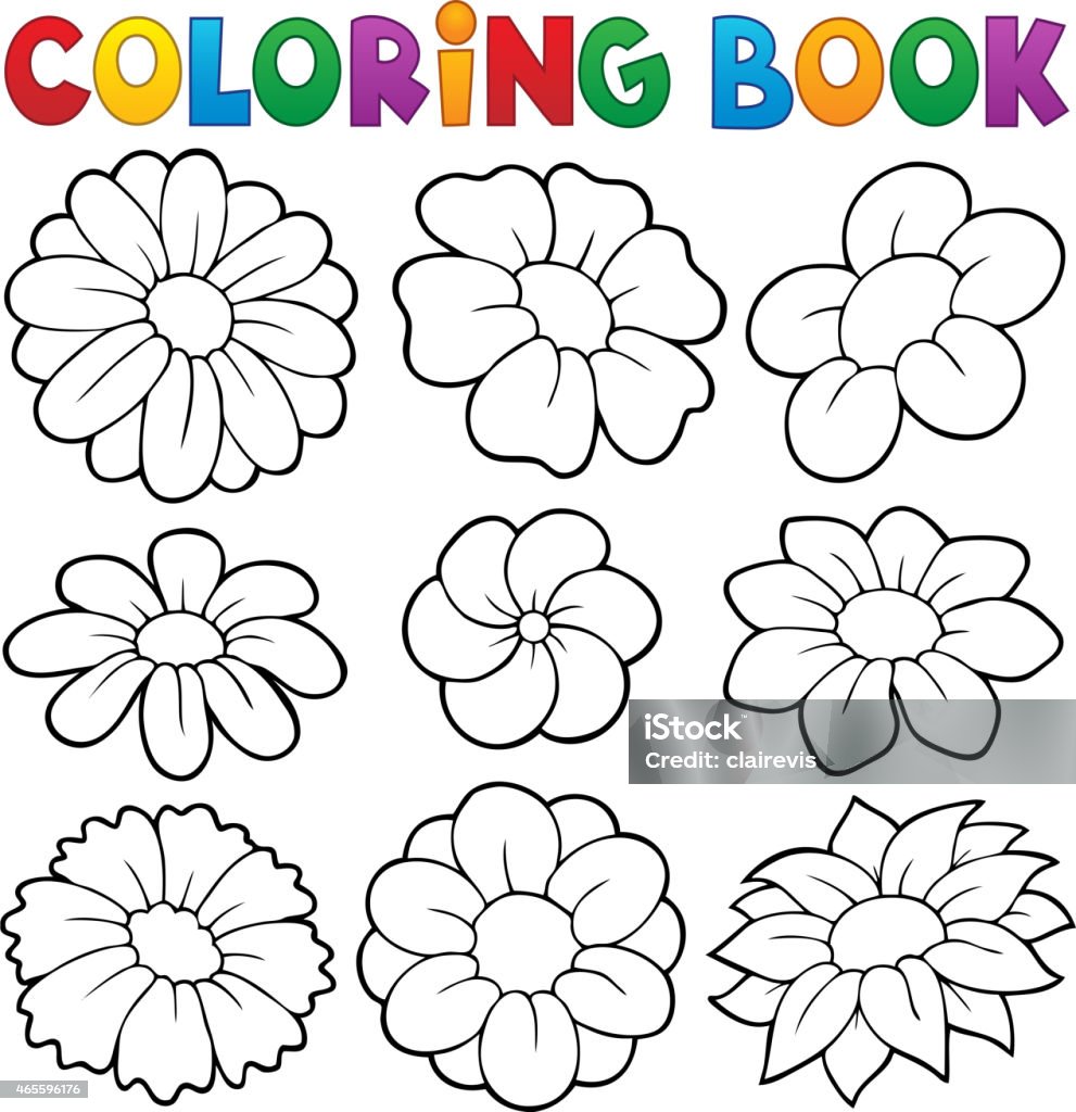 Coloring Book With Flower Theme 8 Stock Illustration - Download Image Now -  Flower, Petal, 2015 - Istock