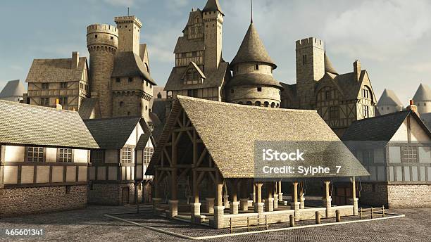 Medieval Mercado - Fotografias de stock e mais imagens de Castelo - Castelo, Cidade, Fantasia