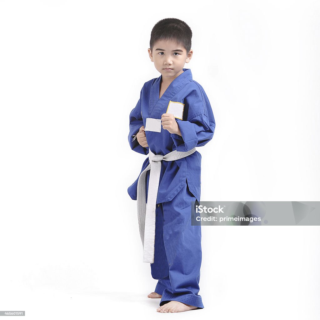 Porträt eines jungen tun karate Bewegungen - Lizenzfrei Japanische Kultur Stock-Foto