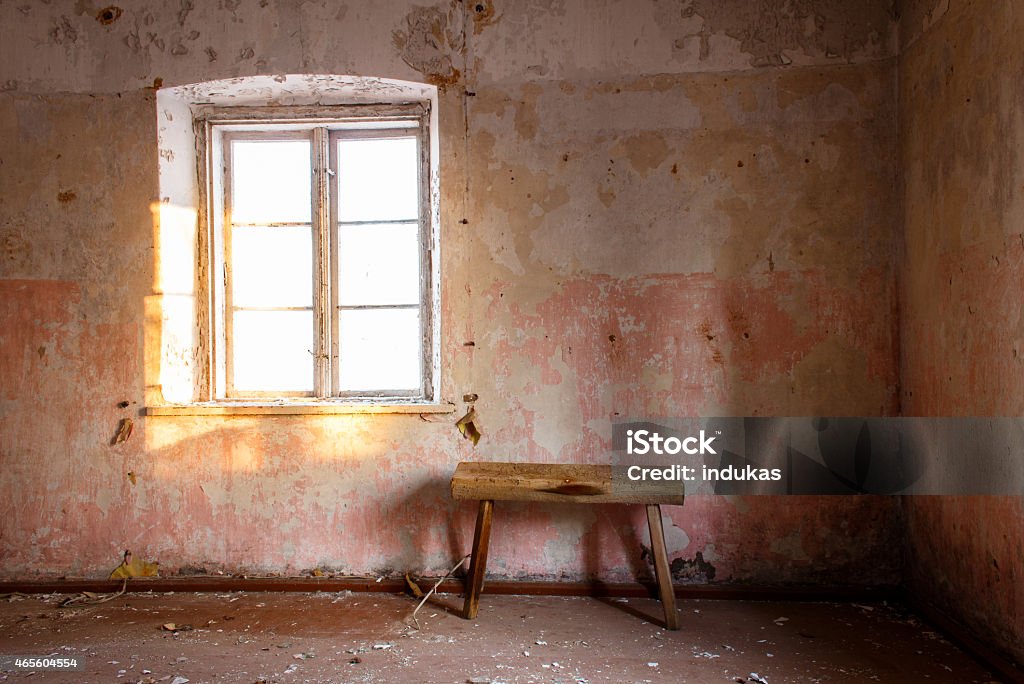 Dirty room in abandoned home 2015 Stock Photo