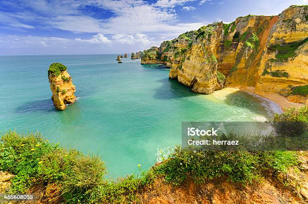 Idyllic Beach Landscape At Lagos Algarve Stock Photo - Download Image Now