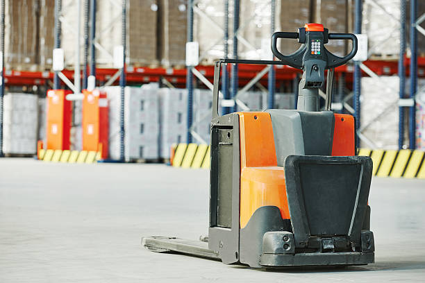istock pallet stacker truck at warehouse 465612532